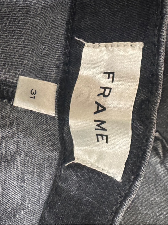 FRAME High-Rise Le Slim Palazzo Wide Leg Jeans in Broken (Black) sz 31 - Picture 9 of 10
